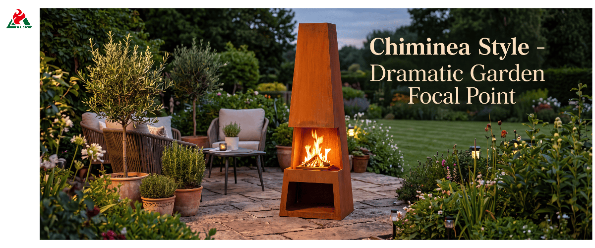 Chiminea Corten Fire Pit Real Scene